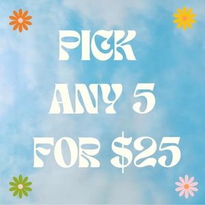 5/$25 Applies to All Marked Items Below